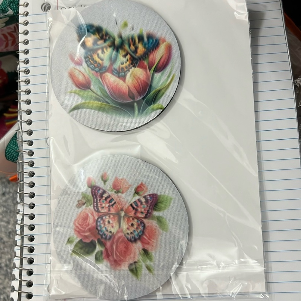 Set of 3 butterfly coasters